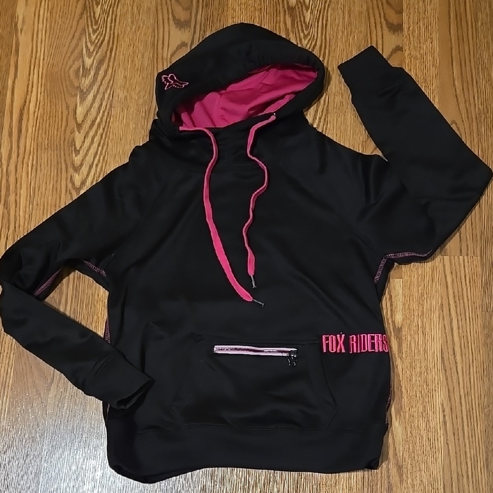 Black and Pink Fox Riders Hoodie